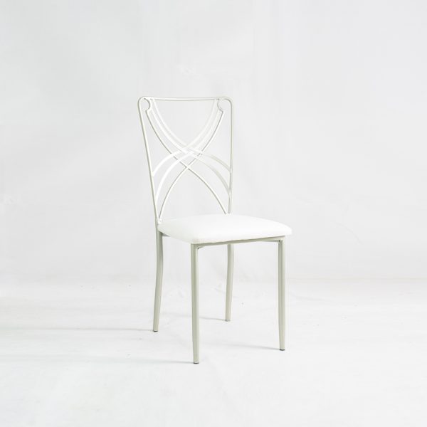 Silver Chameleon Chair with White Cushion